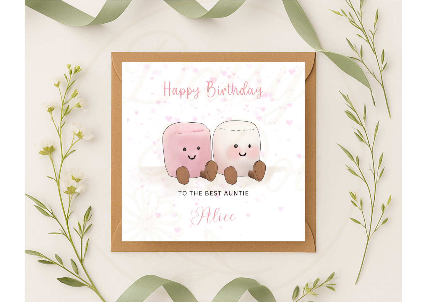 Personalised Kawaii Marshmallow Birthday Card