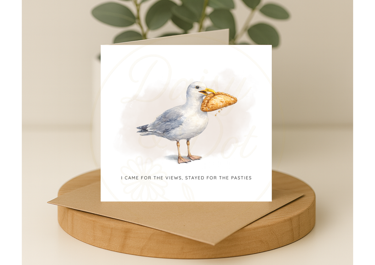 Funny Seagull Cornish Pasty Card - Inspired by Cornwall