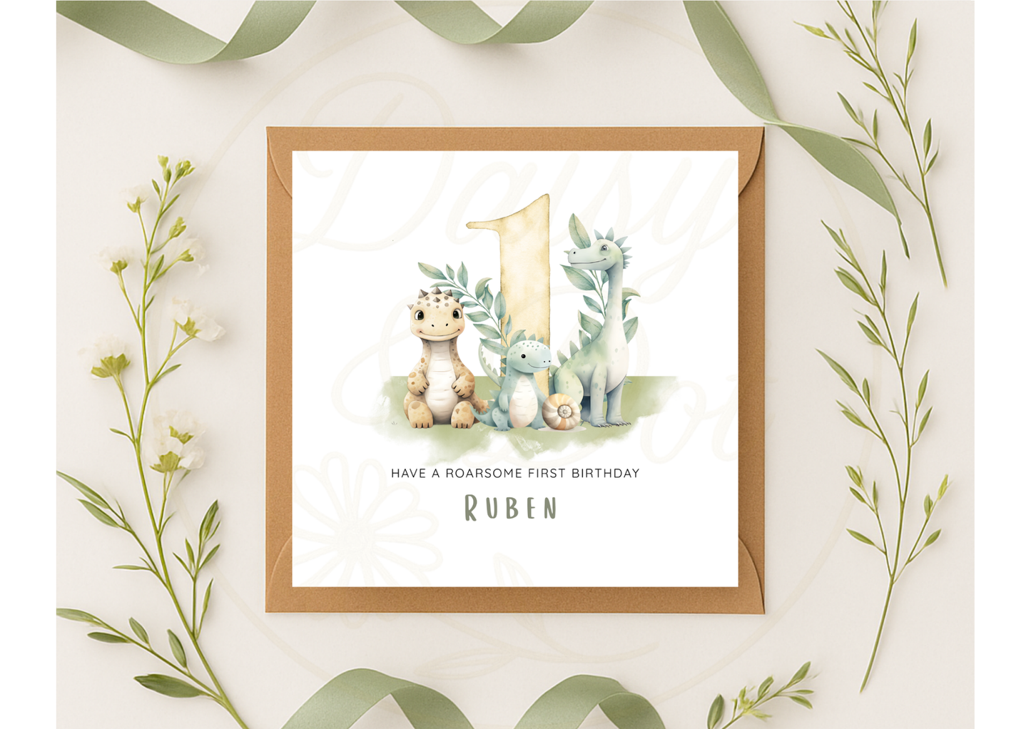 Personalised Dinosaur Birthday Card Age 1-6 - Birthday Card for Boys