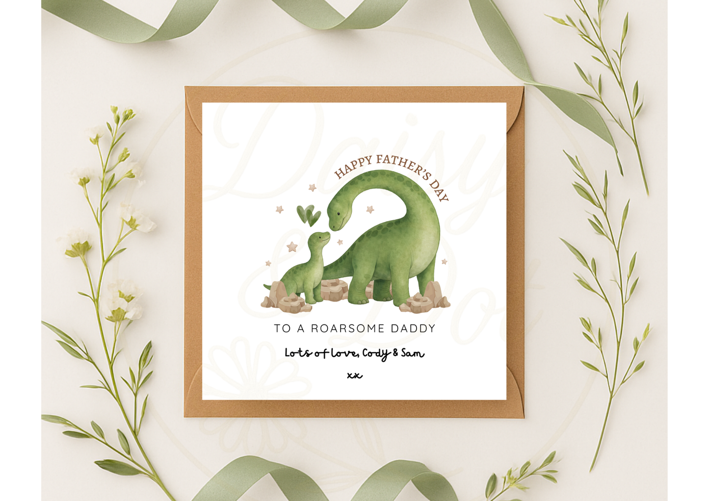 Personalised Father’s Day Cute Dinosaur Card