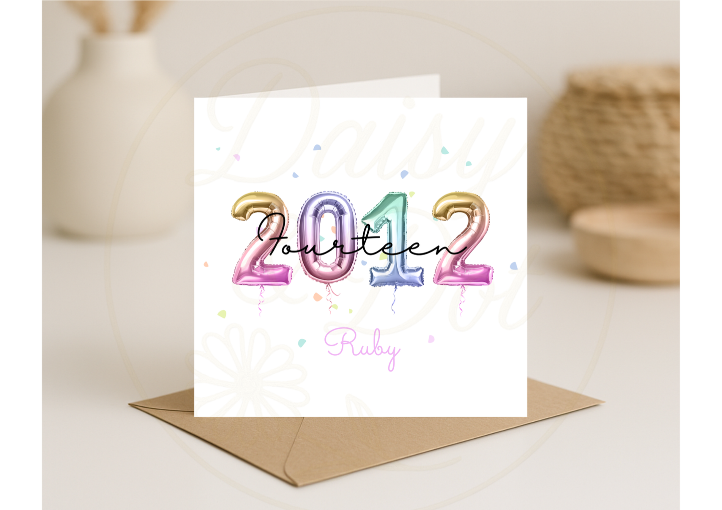 Personalised Year of Birth Birthday Card | Foil Balloon Effect Milestone Birthday Keepsake