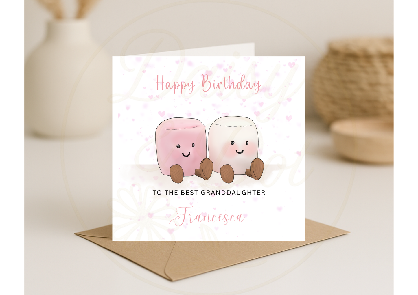 Personalised Kawaii Marshmallow Birthday Card