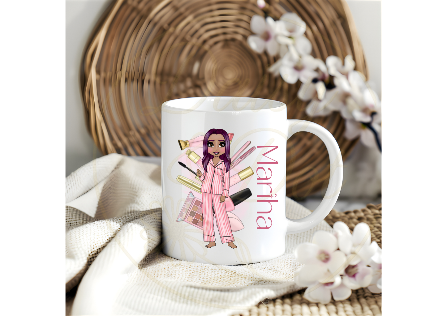 Personalised Dolly Mug – Custom Character Makeup Theme Coffee Cup