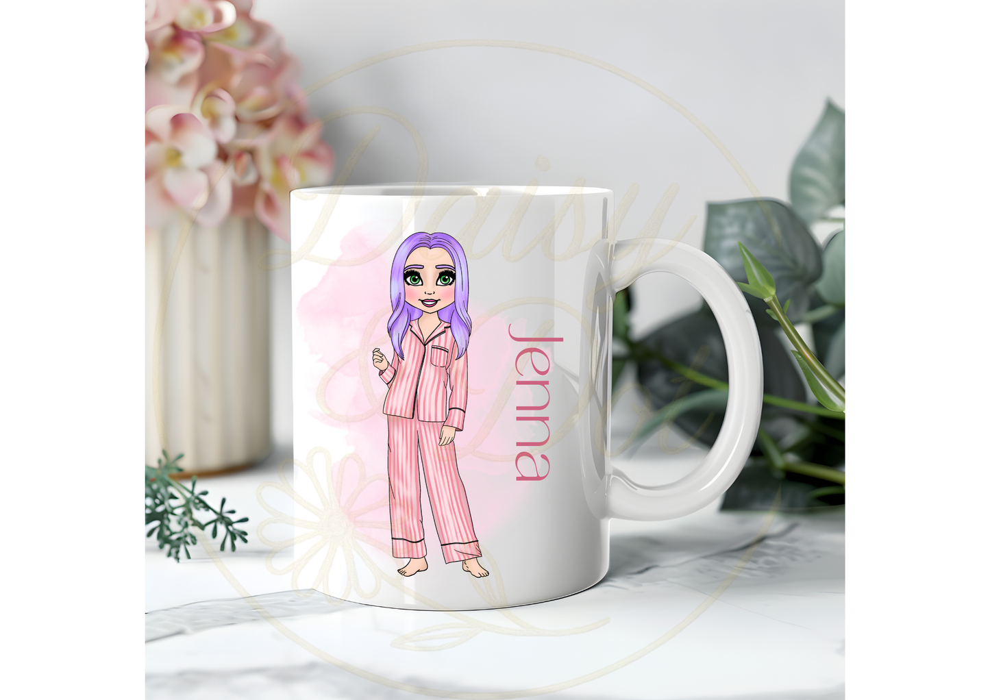 Personalised Dolly Mug – Custom Character Makeup Theme Coffee Cup