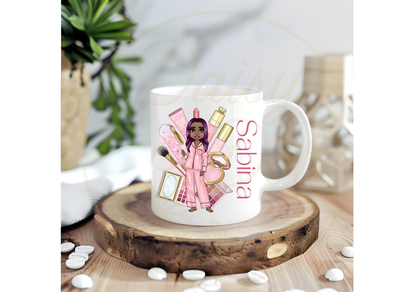 Personalised Dolly Mug – Custom Character Makeup Theme Coffee Cup