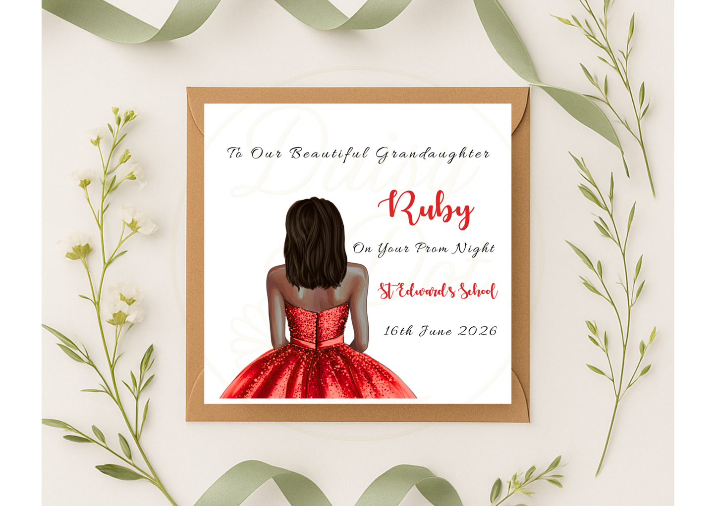 Personalised Prom Card for Daughter, Granddaughter & Niece