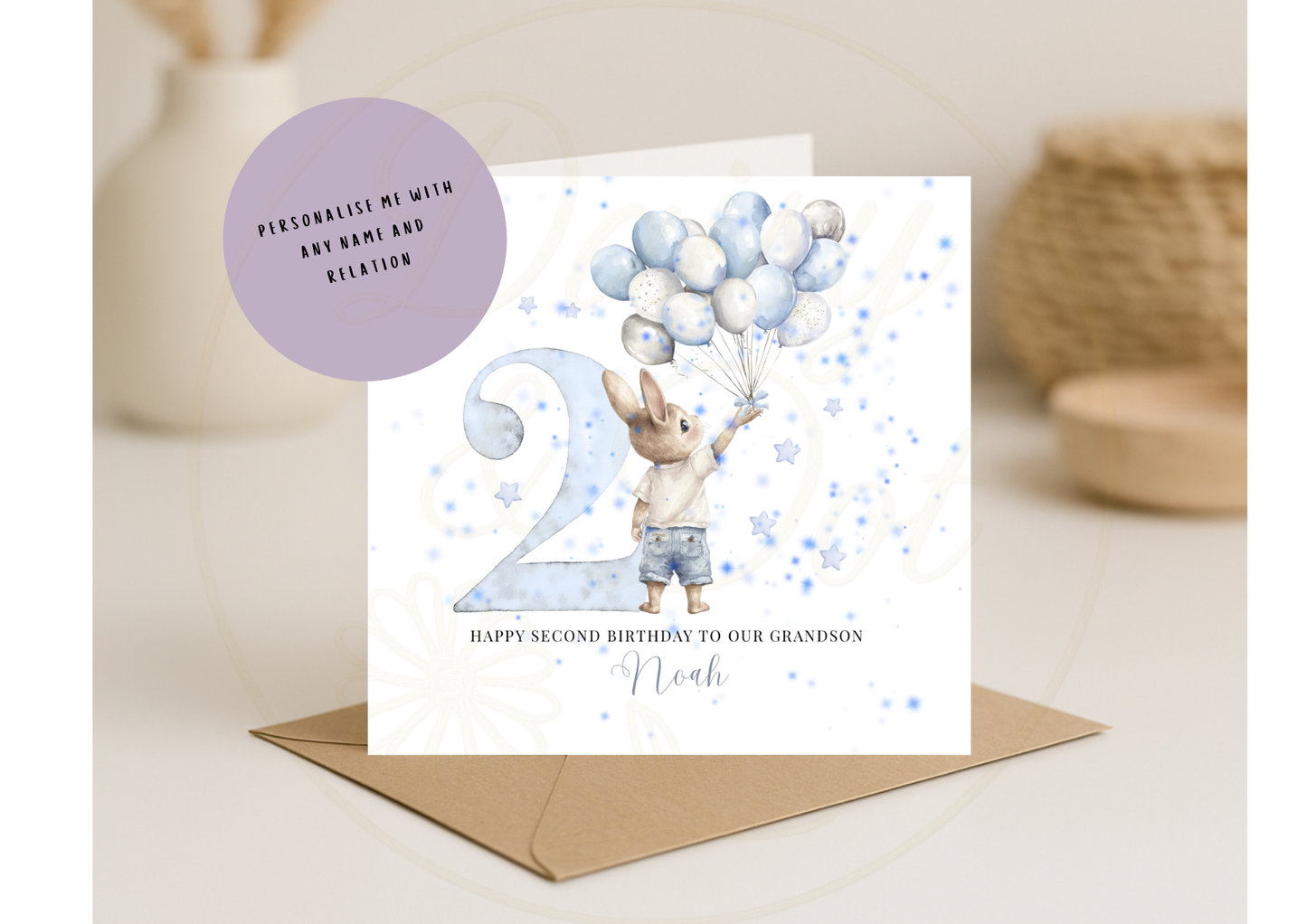 Personalised Blue Number Birthday Card Age 1–5 For Son, Grandson, Nephew