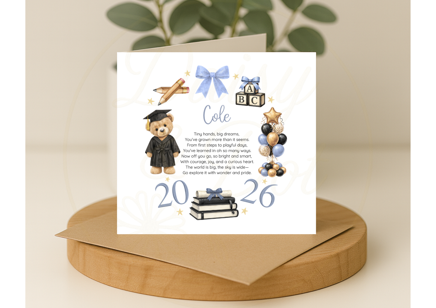Personalised Nursery Graduation Card 2026 – Custom Preschool Graduate Keepsake (12 Colour Options)