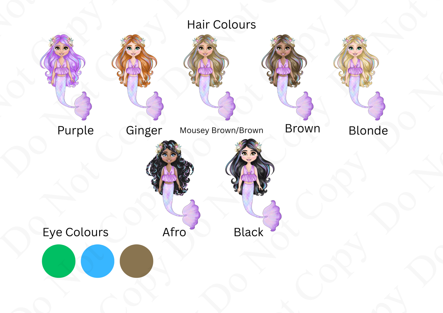 Personalised Mermaid Hair Bow – Custom Name 4” Bow for Girls