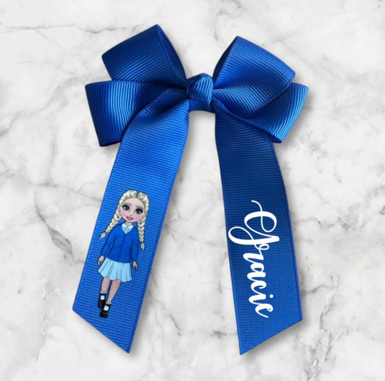 Personalised Back to School Hair Bow UK – Name Hair Clips for Girls