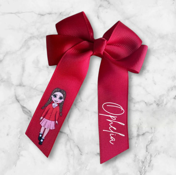 Personalised Back to School Hair Bow UK – Name Hair Clips for Girls